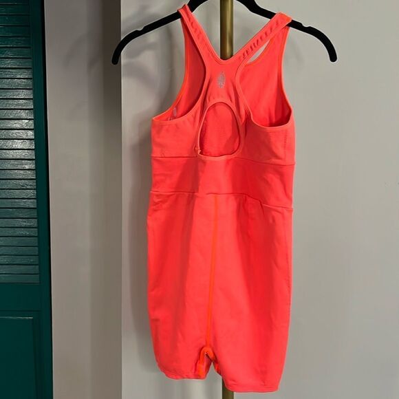 Free People Movement Every Single Time Runsie. NWOT Neon Coral sz M/L - Picture 5 of 5